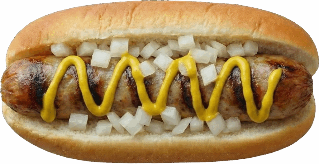 The State Street Brats White Brat, an all-pork beer bratwurst.
