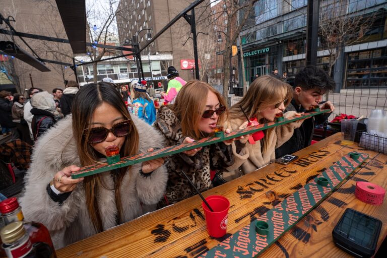 The heated outdoor patio at State Street Brats.