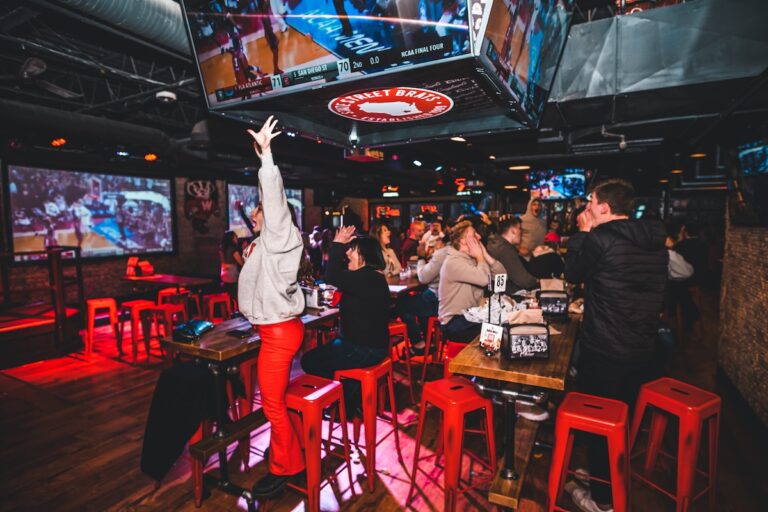 The upstairs private event space at State Street Brats.