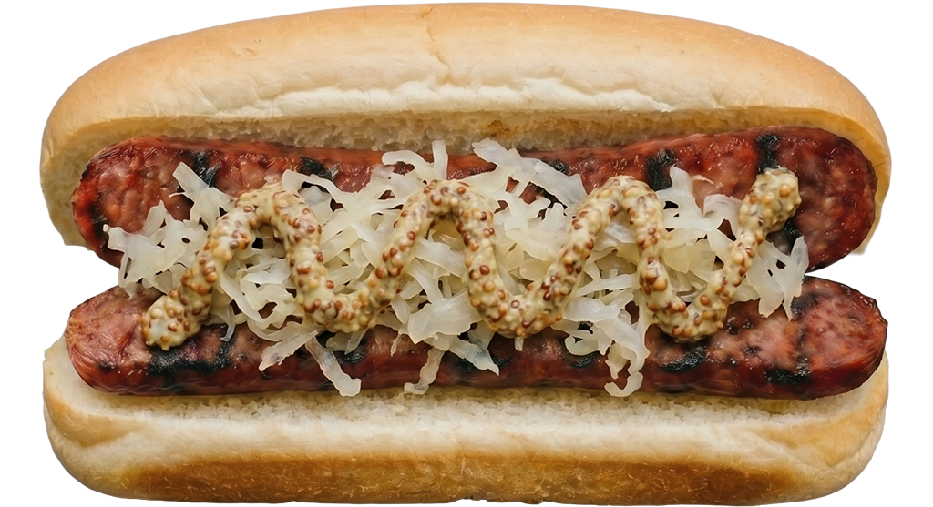 The State Street Brats Red Brat, a beef-and-pork bratwurst.