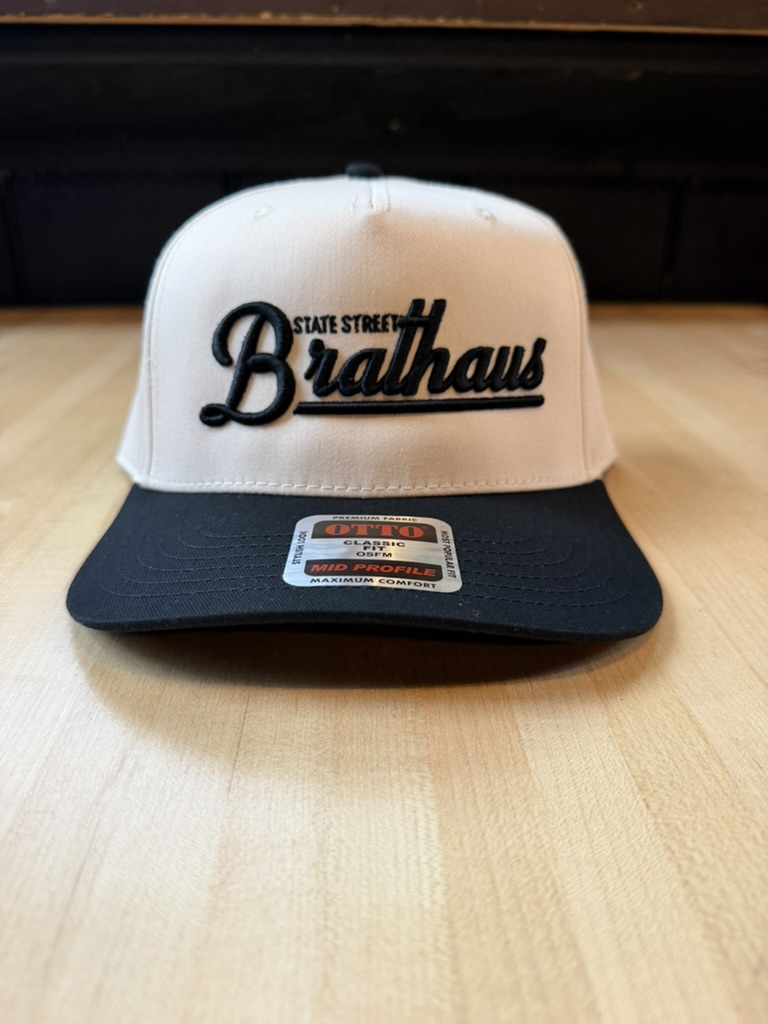 Two Tone Puff Script Brathaus Hat
